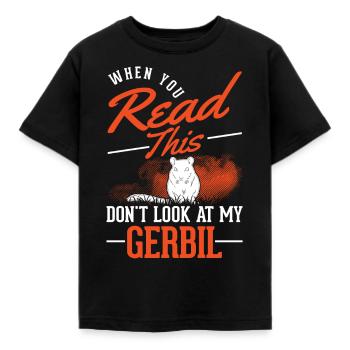 Gerbille cadeau Gerbille de Mongolie Gerbille - T-shirt Enfant - noir - Devant - AI Model Kid Female (0cm)