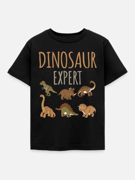 Dinosaurier-experte Dino Prähistorischer - Kinder T-Shirt - Schwarz