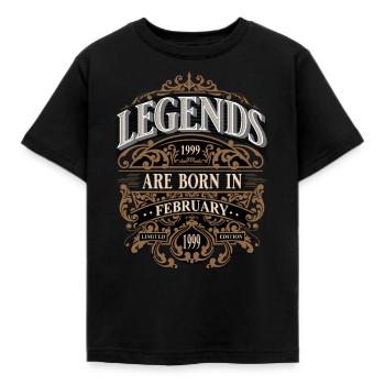 1999 Februar Geboren Geburtstag Geburtsjahr - Kinder T-Shirt - Schwarz - Vorne - AI Model Kid Female (0cm)