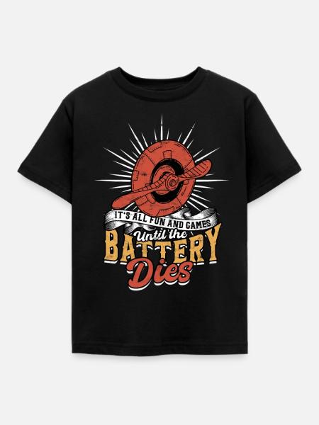Modellflugzeug Modellflieger - Kinder T-Shirt - Schwarz