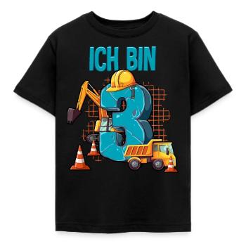 Baumaschinen 3 Geburtstag - Kinder T-Shirt - Schwarz - Vorne - AI Model Kid Female (0cm)