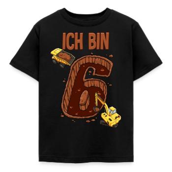 Baumaschinen 6 Geburtstag - Kinder T-Shirt - Schwarz - Vorne - AI Model Kid Female (0cm)
