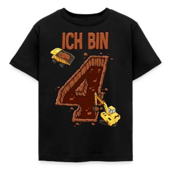 Baumaschinen 4 Geburtstag - Kinder T-Shirt - Schwarz - Vorne - AI Model Kid Female (0cm)