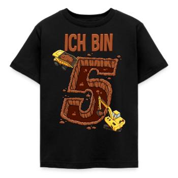 Baumaschinen 5 Geburtstag - Kinder T-Shirt - Schwarz - Vorne - AI Model Kid Female (0cm)