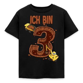 Baumaschinen 3 Geburtstag - Kinder T-Shirt - Schwarz - Vorne - AI Model Kid Female (0cm)
