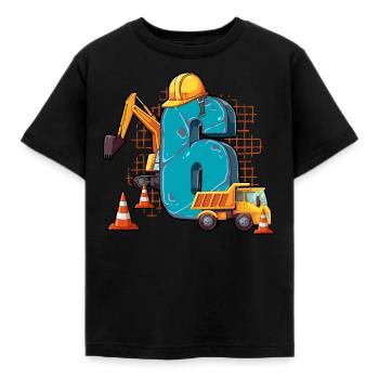 Baumaschinen 6 Geburtstag - Kinder T-Shirt - Schwarz - Vorne - AI Model Kid Female (0cm)