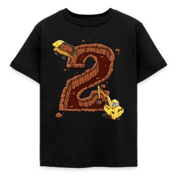 Construction Machinery 2nd Birthday - Kids' T-Shirt - black - Front - AI Model Kid Female (0cm)
