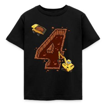 4e anniversaire de la construction de machines - T-shirt Enfant - noir - Devant - AI Model Kid Female (0cm)
