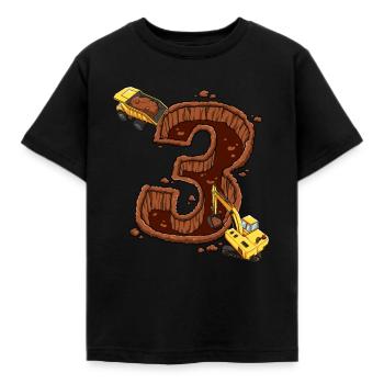 Baumaschinen 3 Geburtstag - Kinder T-Shirt - Schwarz - Vorne - AI Model Kid Female (0cm)