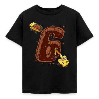 Baumaschinen 6 Geburtstag - Kinder T-Shirt - Schwarz - Vorne - AI Model Kid Female (0cm)
