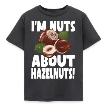 Lustiges Haselnuss Shirt - Kinder T-Shirt - Dunkelgrau - Vorne - AI Model Kid Female (0cm)