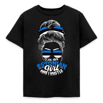 Estonien Estonie - T-shirt Enfant - noir - Devant - AI Model Kid Female (0cm)