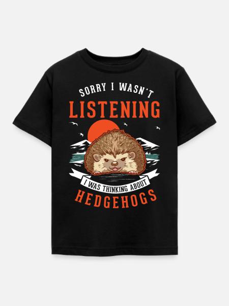 Igel Geschenk Stacheligel - Børne-T-shirt - sort