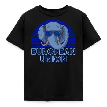 Europäische Union - Kinder T-Shirt - Schwarz - Vorne - AI Model Kid Female (0cm)