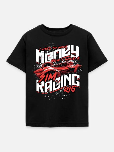 Sim Racing Sim Race - Kinder T-Shirt - Schwarz