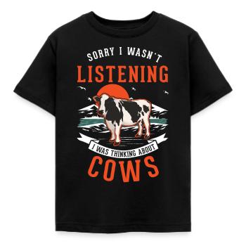 Vache Éleveur de bovins Vaches fermières - T-shirt Enfant - noir - Devant - AI Model Kid Female (0cm)