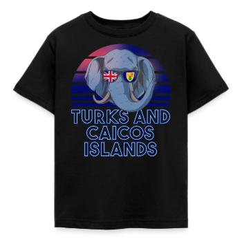 Turks and Caicos Islands - Kids' T-Shirt - black - Front - AI Model Kid Female (0cm)