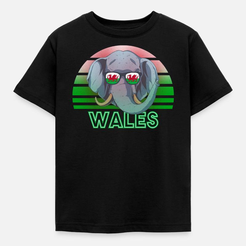 Wales - Kinder T-Shirt - Schwarz