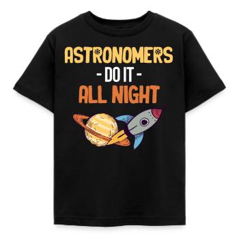 Les astronomes font toute la nuit - T-shirt Enfant - noir - Devant - AI Model Kid Female (0cm)