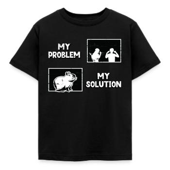 Capybara Amoureux Mon Problème Mon Pictogramme Papa Maman - T-shirt Enfant - noir - Devant - AI Model Kid Female (0cm)