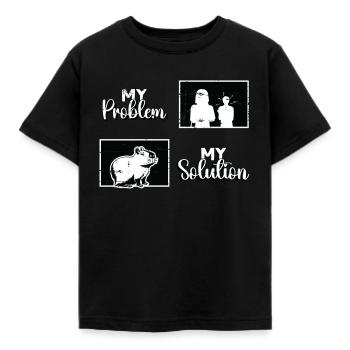 Capybara Amoureux Mon Problème Mon Pictogramme Maman Papa - T-shirt Enfant - noir - Devant - AI Model Kid Female (0cm)