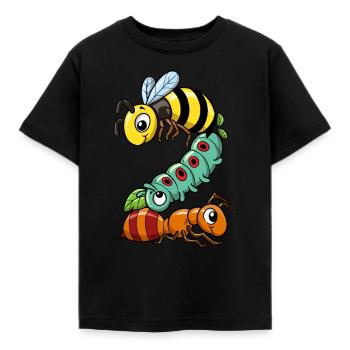 Insectes 2 Anniversaire - T-shirt Enfant - noir - Devant - AI Model Kid Female (0cm)