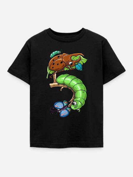 Insects 5 Birthday - Kids' T-Shirt - black
