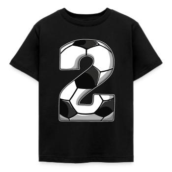 2nd Birthday Football - Kids' T-Shirt - black - Front - AI Model Kid Female (0cm)