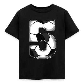 5e anniversaire Football - T-shirt Enfant - noir - Devant - AI Model Kid Female (0cm)