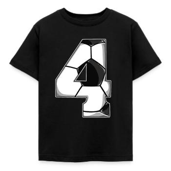 4th Birthday Football - Kids' T-Shirt - black - Front - AI Model Kid Female (0cm)