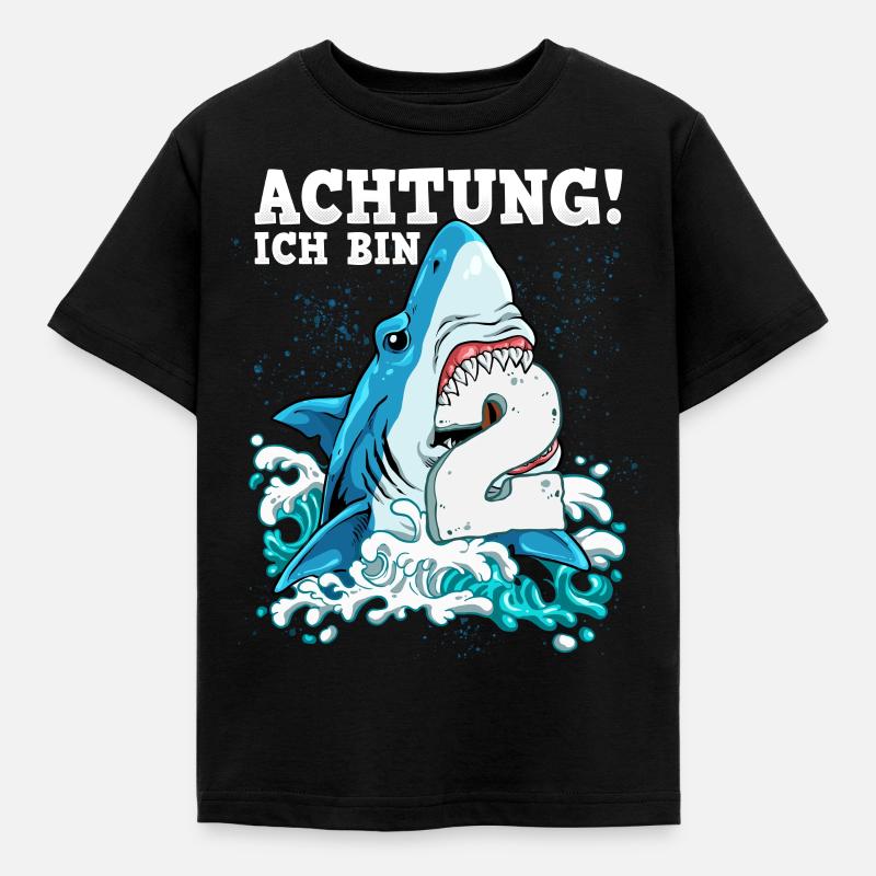 Requin du 2e anniversaire - T-shirt Enfant - noir
