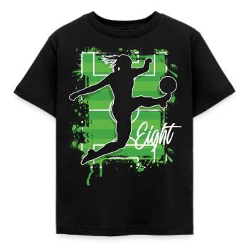 Fußballerin Fußball 8. Geburtstag - Kinder T-Shirt - Schwarz - Vorne - AI Model Kid Female (0cm)