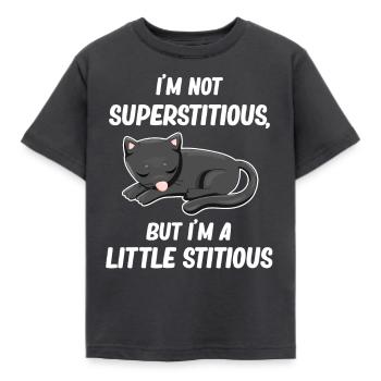 I'm not superstitious, but I'm a - Kids' T-Shirt - dark grey - Front - AI Model Kid Female (0cm)