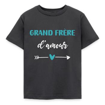 grand frère d'amour coeur - T-shirt Enfant - charbon - Devant - AI Model Kid Female (0cm)