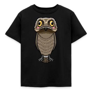 Daytime Sleeper Bird Kawaii Emoticon - Kids' T-Shirt - black - Front - AI Model Kid Female (0cm)