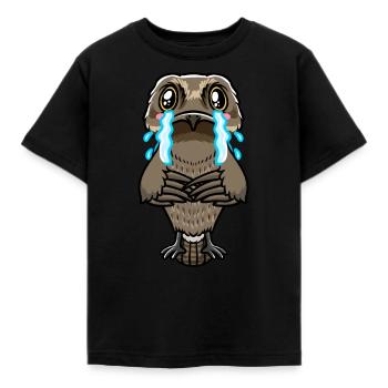Daytime Sleeper Bird Kawaii Emoticon - Kids' T-Shirt - black - Front - AI Model Kid Female (0cm)