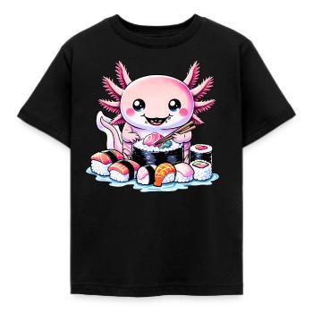 Axolotl- Und Sushi-liebhaber, Japanische - Kinder T-Shirt - Schwarz - Vorne - AI Model Kid Female (0cm)