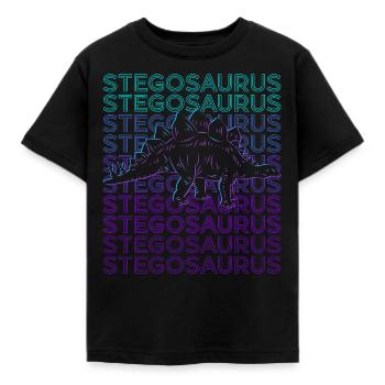 Stegosaurus Dinosaurier Retro - Kinder T-Shirt - Schwarz - Vorne - AI Model Kid Female (0cm)