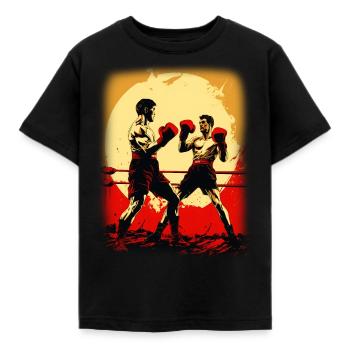 Boxen - Kinder T-Shirt - Schwarz - Vorne - AI Model Kid Female (0cm)