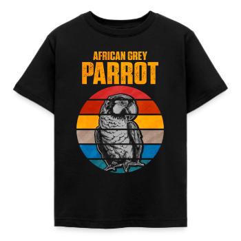 Cadeau de perroquet gris africain - T-shirt Enfant - noir - Devant - AI Model Kid Female (0cm)