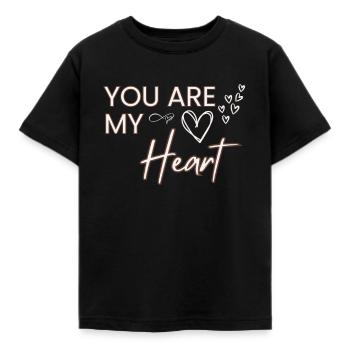 Tu es mon cœur - T-shirt Enfant - noir - Devant - AI Model Kid Female (0cm)