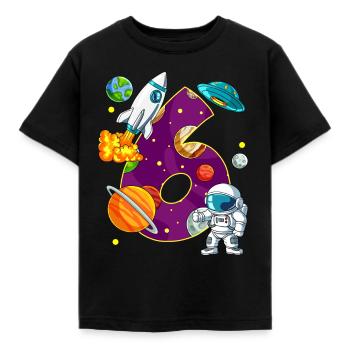 6 Anniversaire Astronaute de l’espace 6 ans - T-shirt Enfant - noir - Devant - AI Model Kid Female (0cm)