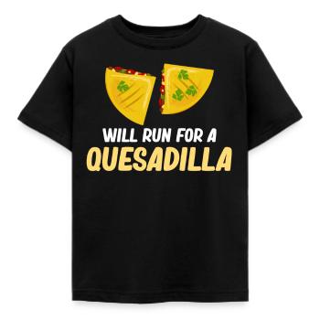 Runs for a Quesadilla Burritos Argentine - Kids' T-Shirt - black - Front - AI Model Kid Female (0cm)