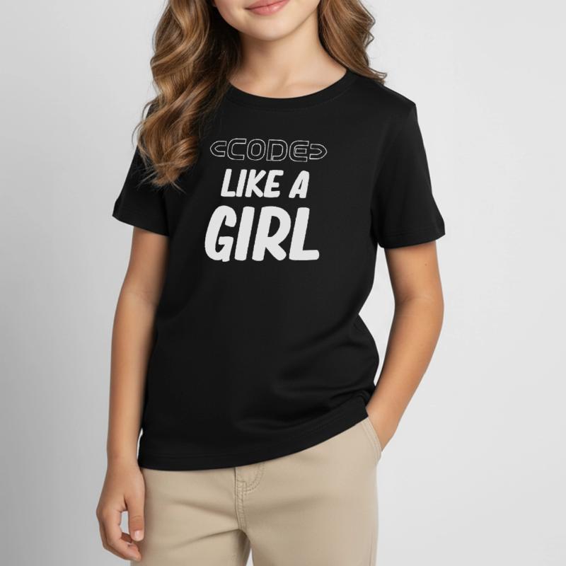 Coder comme une fille programmeuse fille ordinateur T-shirt Enfant