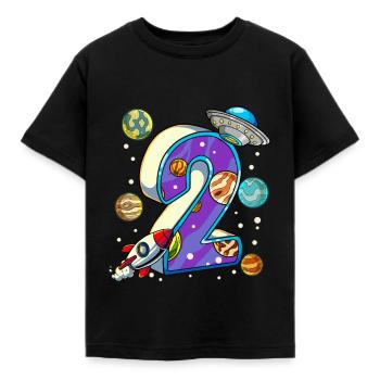 2 Anniversaire Astronaute de l’espace 2 ans - T-shirt Enfant - noir - Devant - AI Model Kid Female (0cm)