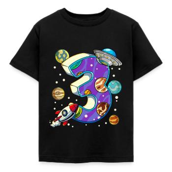 3 Anniversaire Astronaute de l’espace 3 ans - T-shirt Enfant - noir - Devant - AI Model Kid Female (0cm)