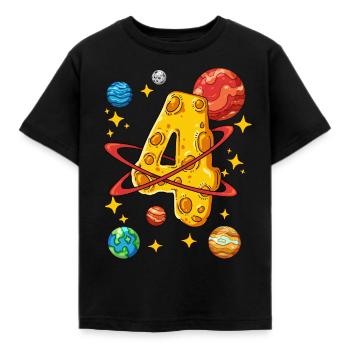 4 Birthday Space Space Astronaut 4 Years - Kids' T-Shirt - black - Front - AI Model Kid Female (0cm)