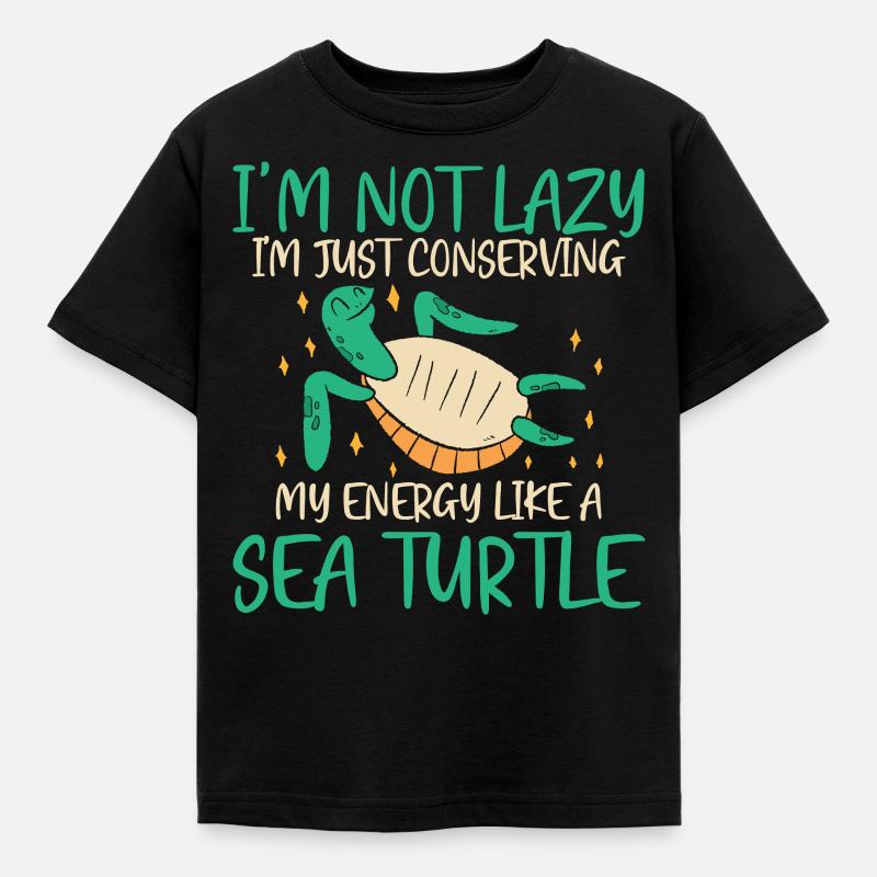 Energy Turtle Saving - Ocean - Kids' T-Shirt - black