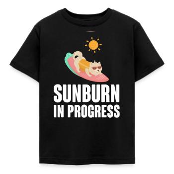 Sonnenbrand In Progress Sonnenbaden Sommerzeit - Kinder T-Shirt - Schwarz - Vorne - AI Model Kid Female (0cm)