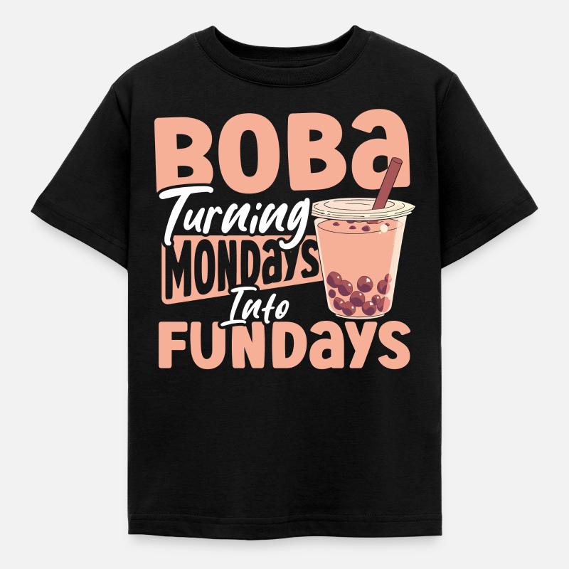 Chai Tee Schwarzer Tee Eistee Boba Tee - Kinder T-Shirt - Schwarz